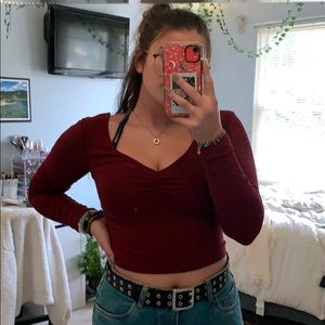 PACSUN LONG SLEEP RIBBED CROP TOP!!